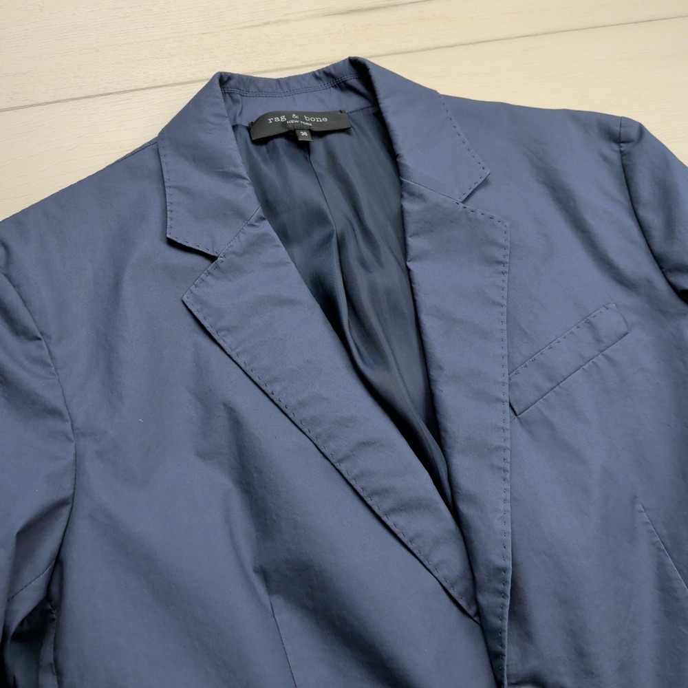 Rag & Bone Blazer Mens 36‎ Half Lined Modern Cotton Lightweight Navy Blue Jacket
